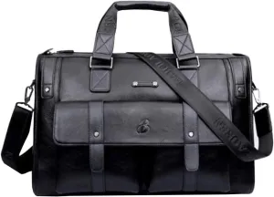 17 inch men Business bag Travel Briefcase Laptop Messenger Bags Vintage pu leather Shoulder bag