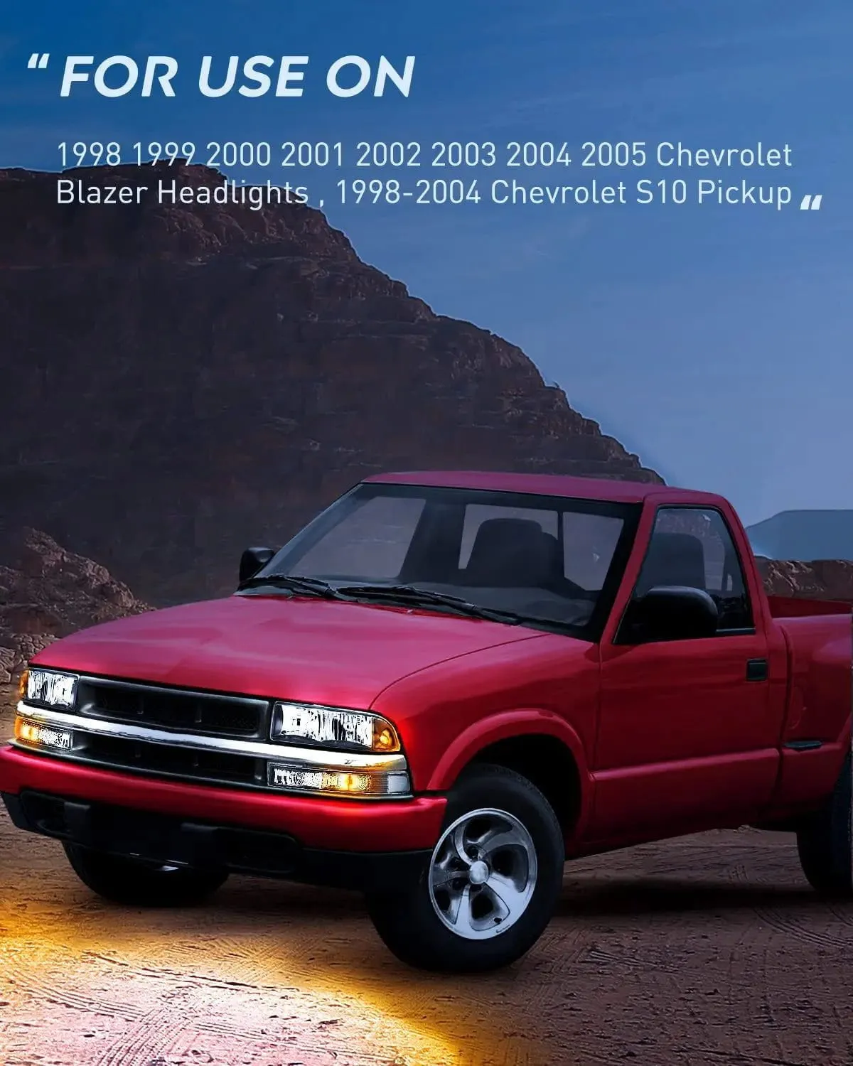 1998-2005 Chevy Blazer S10 Pickup Headlight Assembly Black Case Clear Reflector