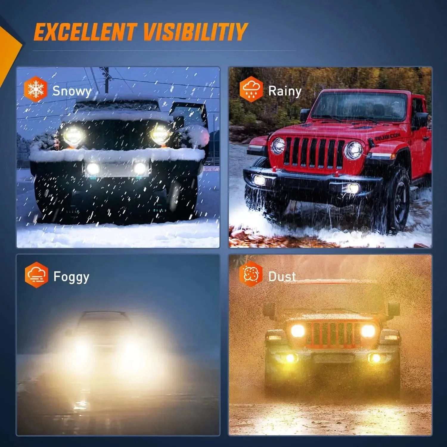 2007-2018 Jeep Wrangler JK Unlimited JKU White Fog Light Assembly