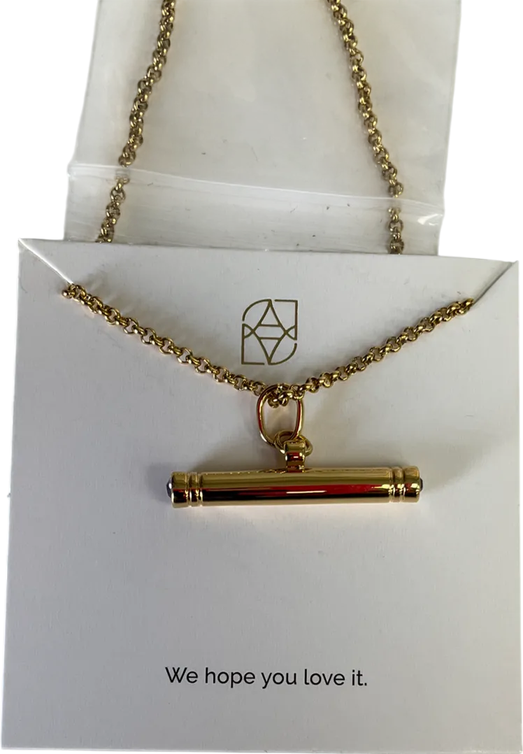 Abbott Lyon Metallic Custom Stamped T-bar Necklace One Size