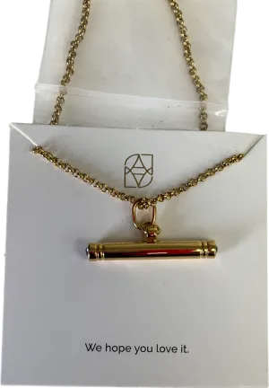 Abbott Lyon Metallic Custom Stamped T-bar Necklace One Size