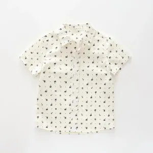 Anchor Print Collared Shirt