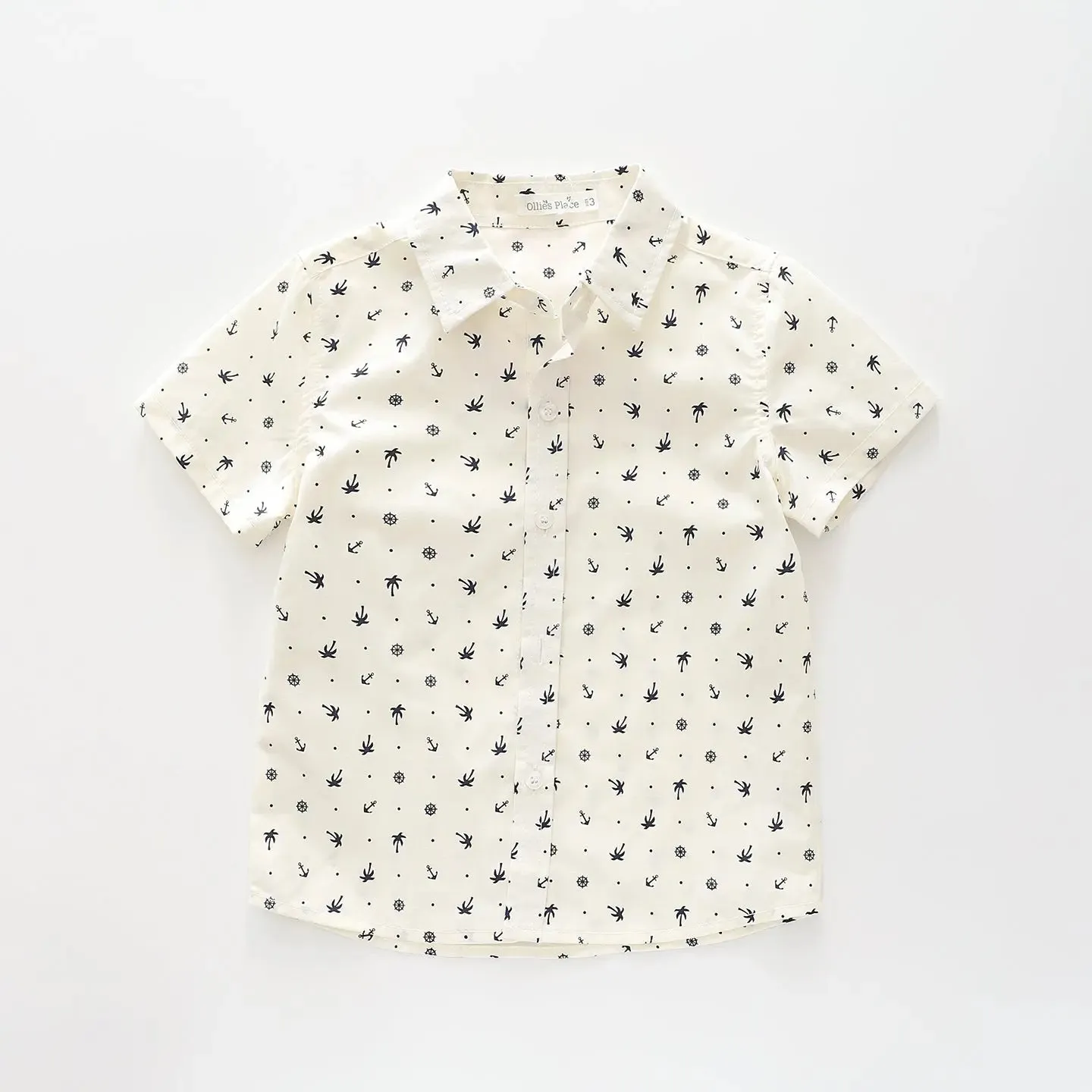 Anchor Print Collared Shirt