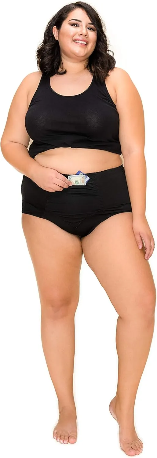 Barbra Lingerie Womens Travel Pocket Underwear Girdle Brief Panties S-5XL