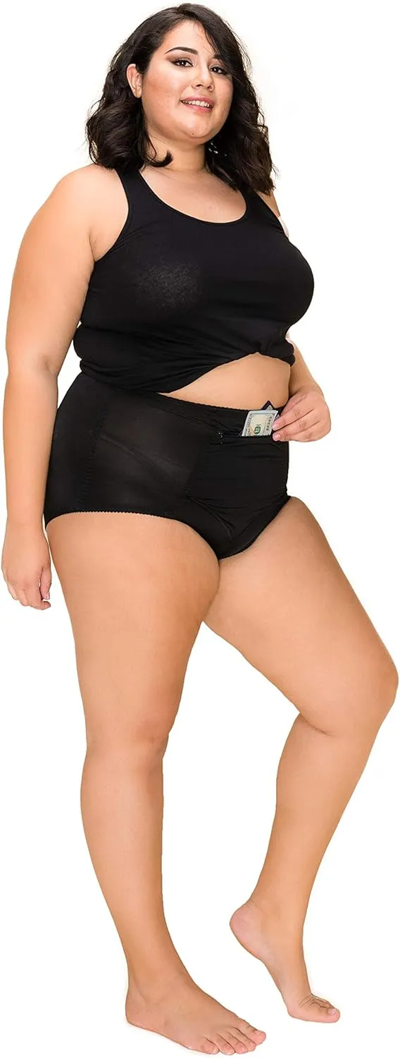 Barbra Lingerie Womens Travel Pocket Underwear Girdle Brief Panties S-5XL