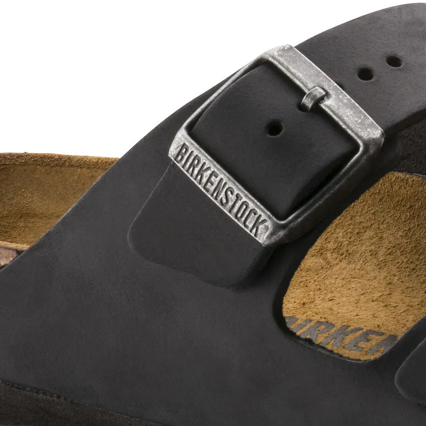 Birkenstock Arizona Waxy Leather Regular Footbed - Black 552111