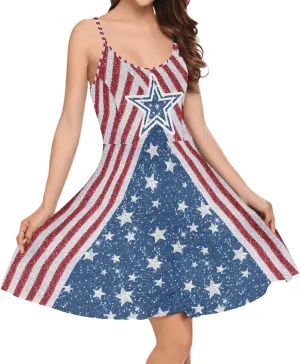 Biyejit Women Casual Loose Dress Strap Long Summer Beach Swing Dress