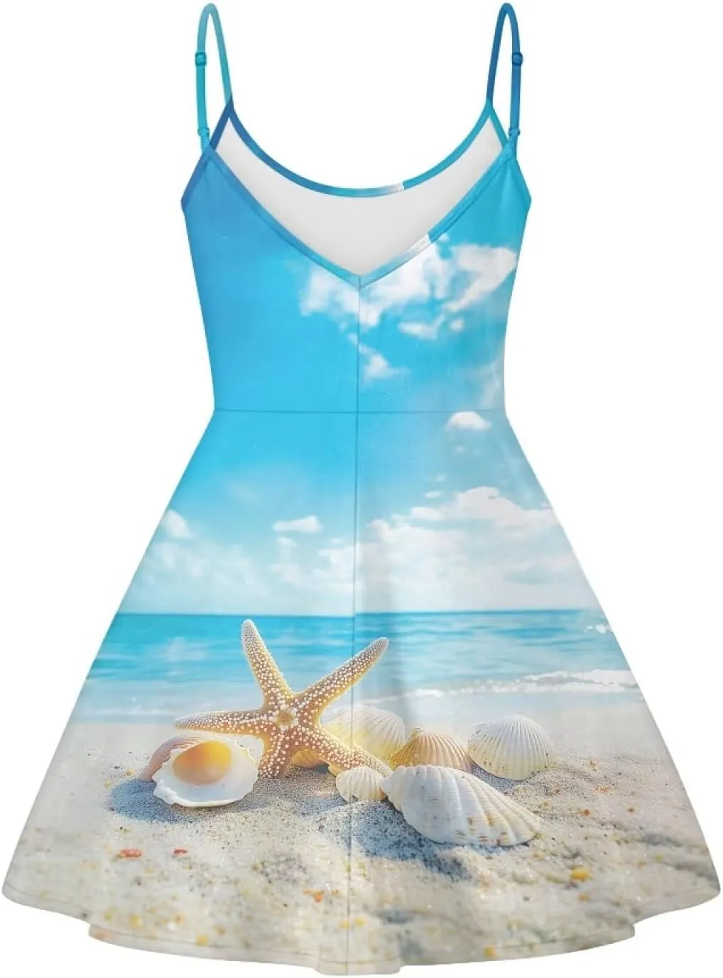 Biyejit Women Casual Loose Dress Strap Long Summer Beach Swing Dress