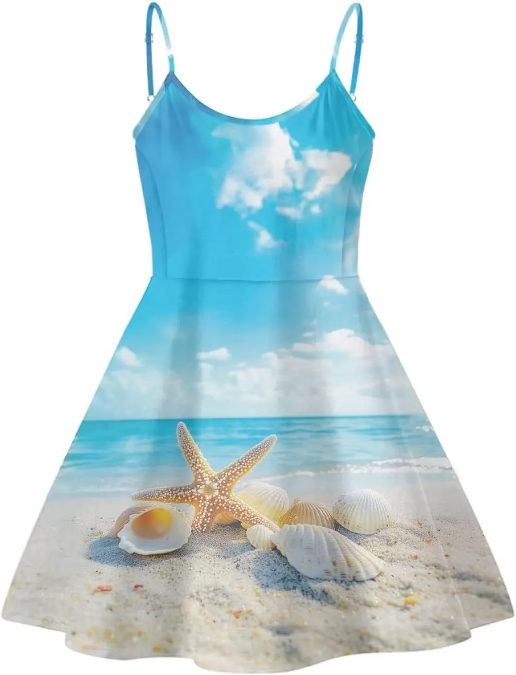 Biyejit Women Casual Loose Dress Strap Long Summer Beach Swing Dress