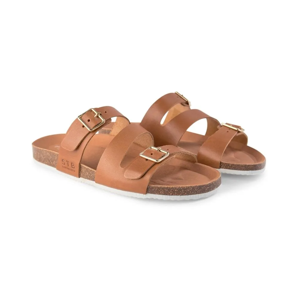 Cara Leather Slip-in Sandal - TAN