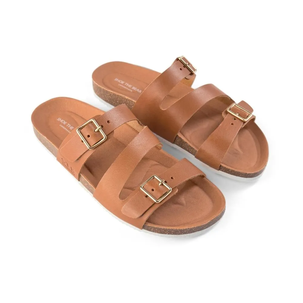 Cara Leather Slip-in Sandal - TAN