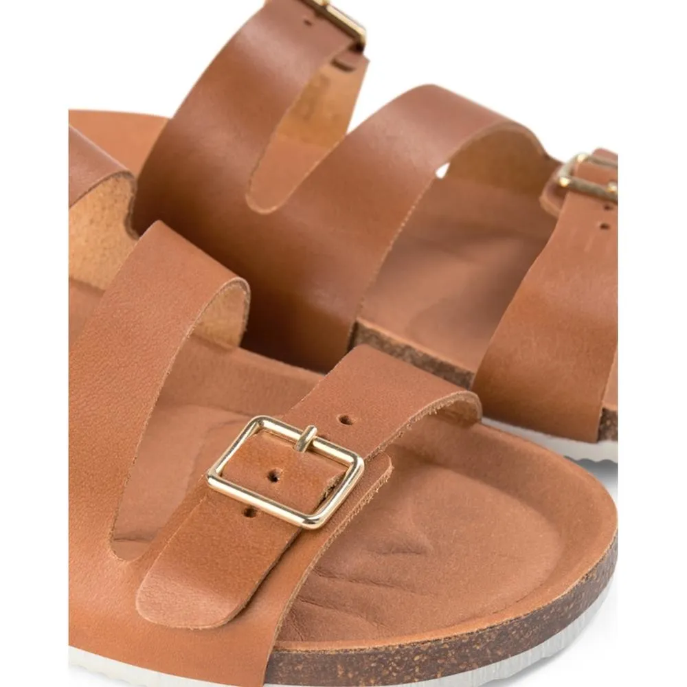 Cara Leather Slip-in Sandal - TAN