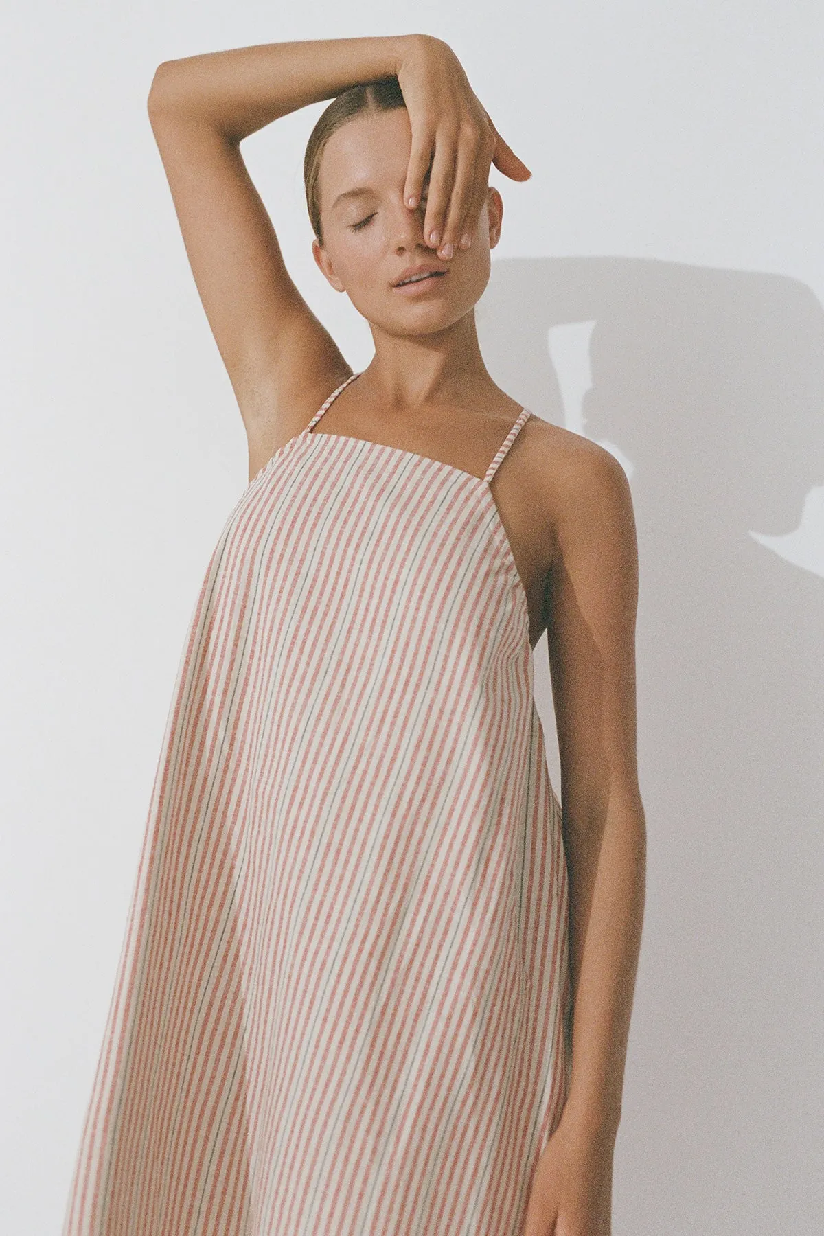 Chilli Stripe Hemp Blend Mini Dress