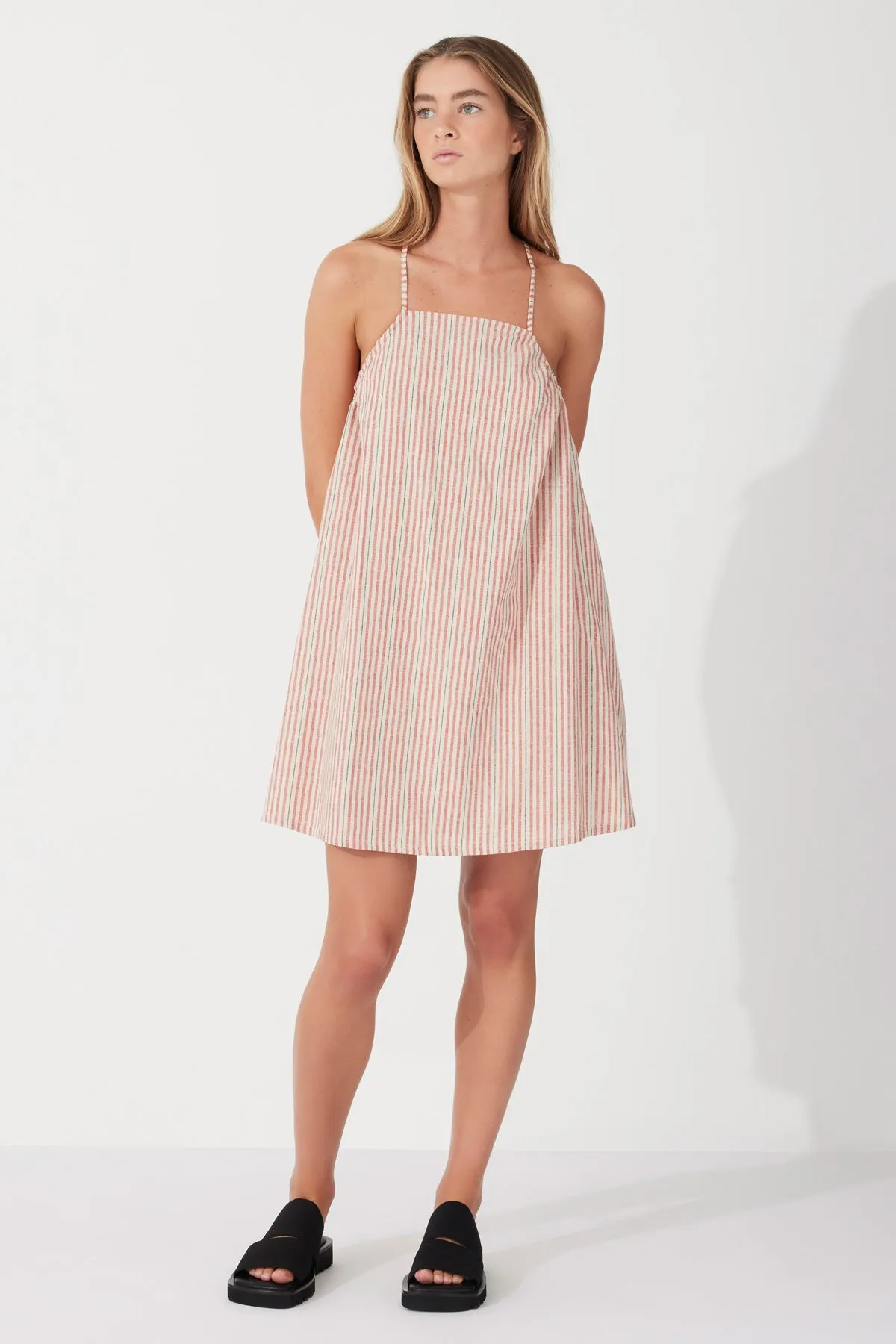 Chilli Stripe Hemp Blend Mini Dress
