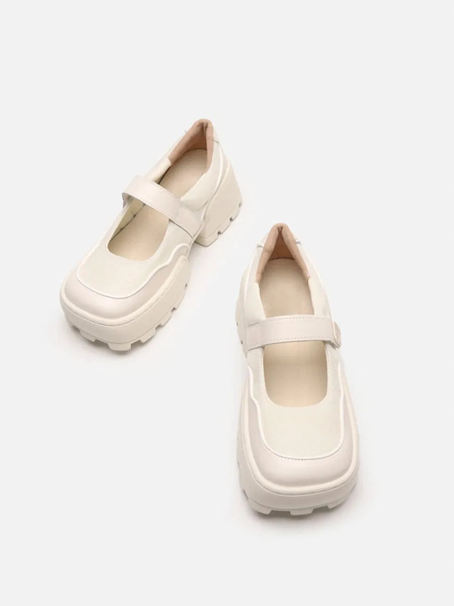 Chunky Heeled Ankle Strap Pumps