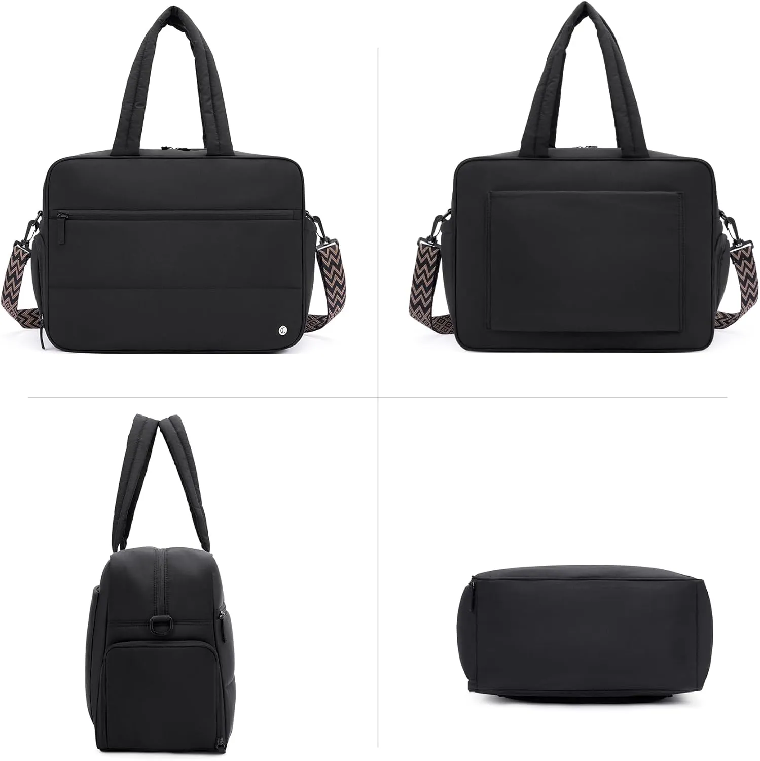 CLUCI Weekender Travel Bag for Women Puffer Tote Bag Carry On Duffle Overnight Bags with Shoe Compartment