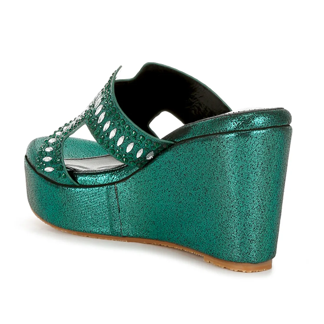 Diamante & Rhinestone Detail Cut-Out Sandals