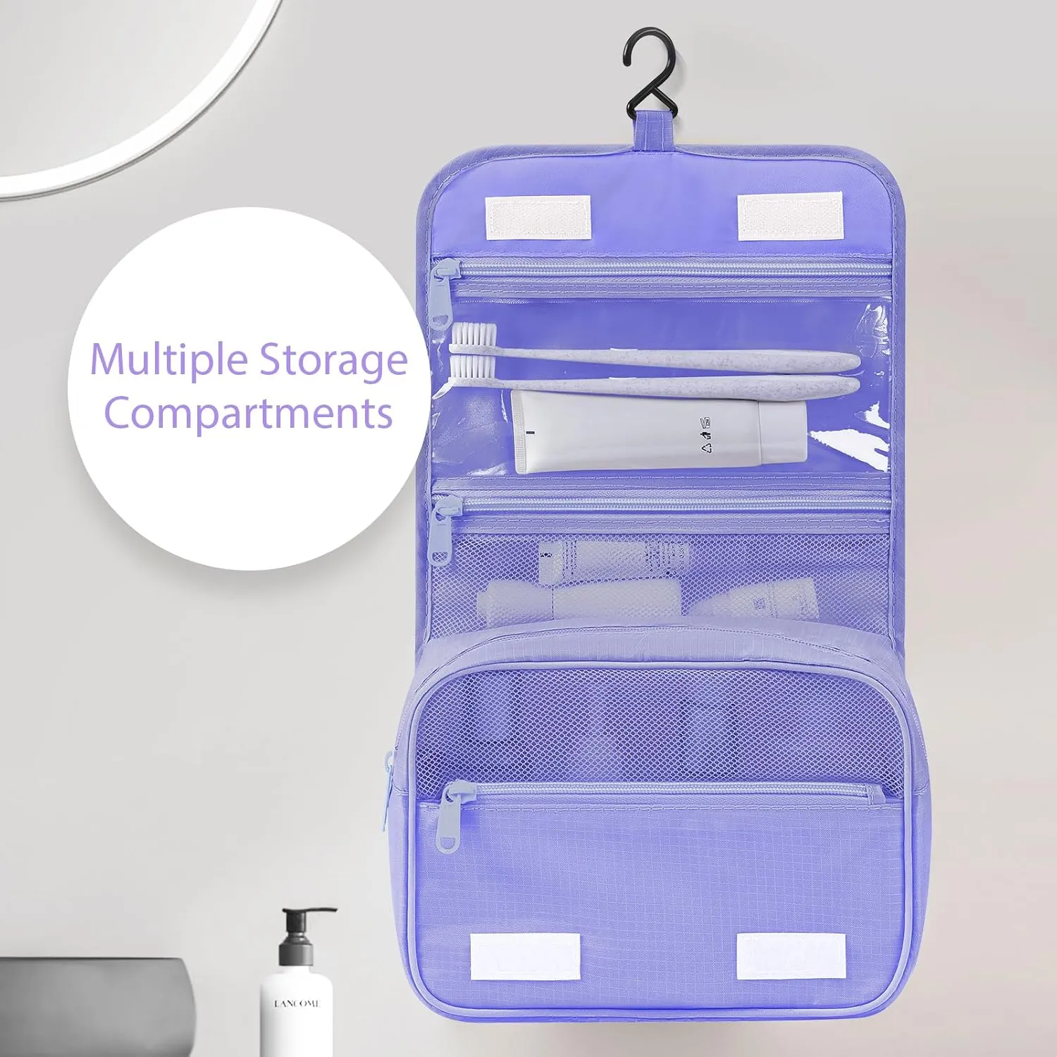 DIMJ Packing Cubes for Travel - Organizer Bags Set for Carry on Suitcase Lightweight Packing Cubes for Suitcase Cubes for luggage with Large Toiletries Bag (Purple)
