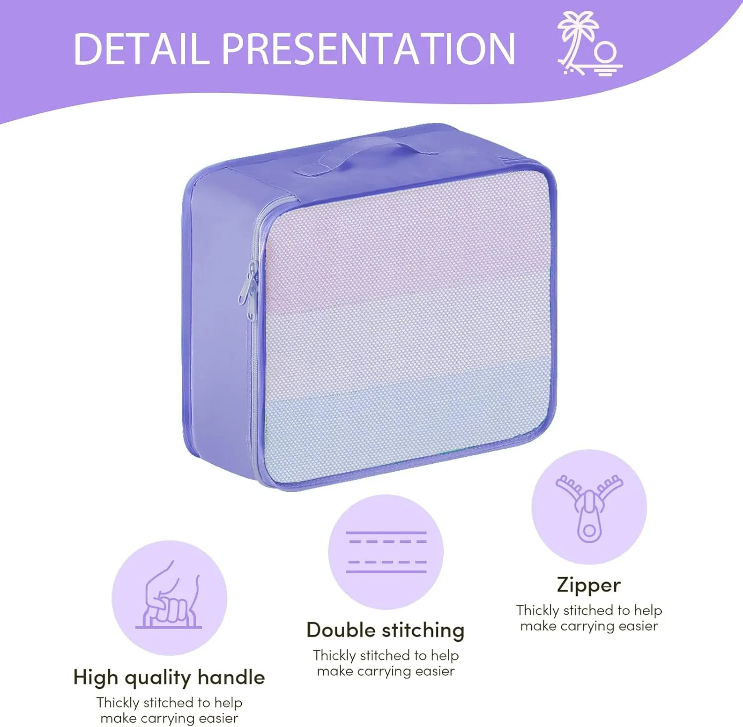 DIMJ Packing Cubes for Travel - Organizer Bags Set for Carry on Suitcase Lightweight Packing Cubes for Suitcase Cubes for luggage with Large Toiletries Bag (Purple)