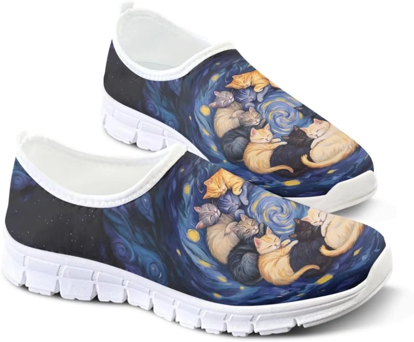 Doojoayie Art Printed Women Slip On Shoes for Ladies Tennis Shoes Daily Casual Footwear
