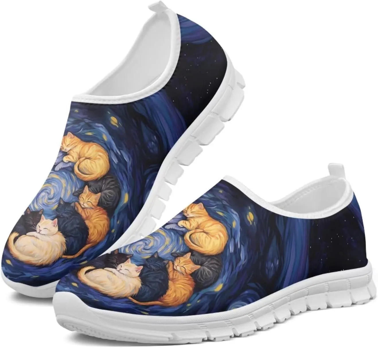 Doojoayie Art Printed Women Slip On Shoes for Ladies Tennis Shoes Daily Casual Footwear