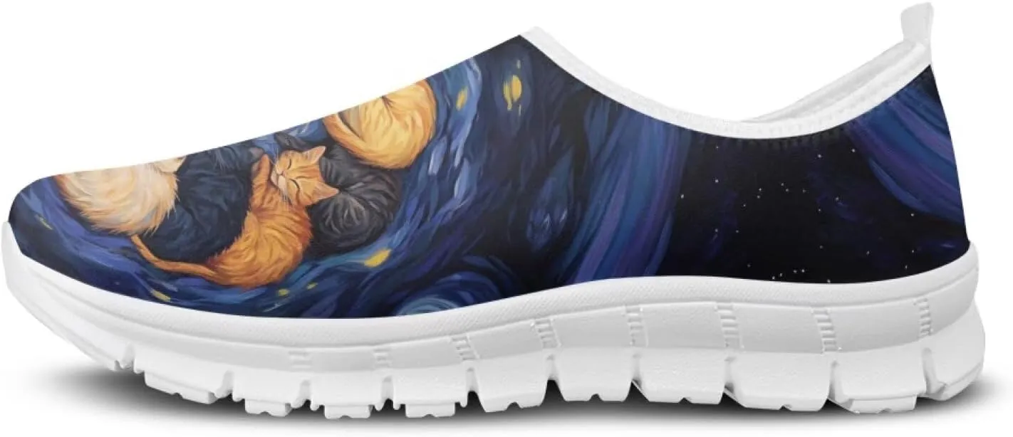 Doojoayie Art Printed Women Slip On Shoes for Ladies Tennis Shoes Daily Casual Footwear