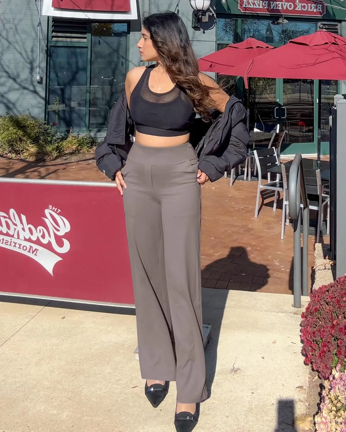G4Free Yoga Pants Women Wide Leg Pants with Pockets High Waist Stretch Dress Casual Sweatpants Petite/Regular/Tall