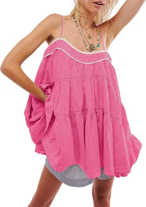 Gacaky Women's Summer Mini Dress Casual Loose Sleeveless Adjustable Straps Swing Mini Dress