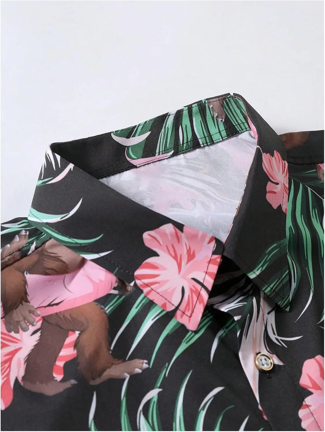 GORGLITTER Men's Hawaiian Matching Set Summer Beach 2 Piece Outfits Flower Button Down Shirts and Shorts Set