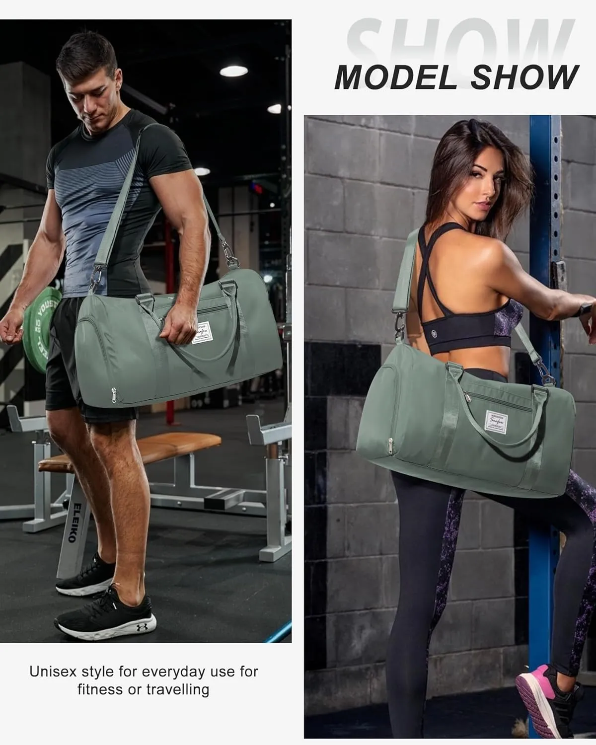 Gym Bag Womens,Travel Duffel Carry on Bag Sport Tote Bag Weekend Overnight Bag