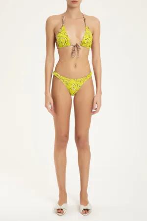 Hemp Leopard Print Detail Long Triangle Bikini