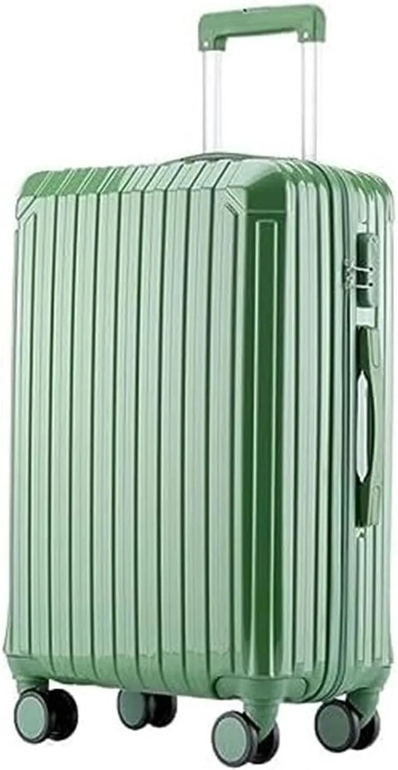 IRYZE Lightweight Suitcase Suitcase With Spinner Wheels Hardshell Lightweight Rolling For Business Travel Suitcase Carry on Luggage (Color : Green, Size : 22in)
