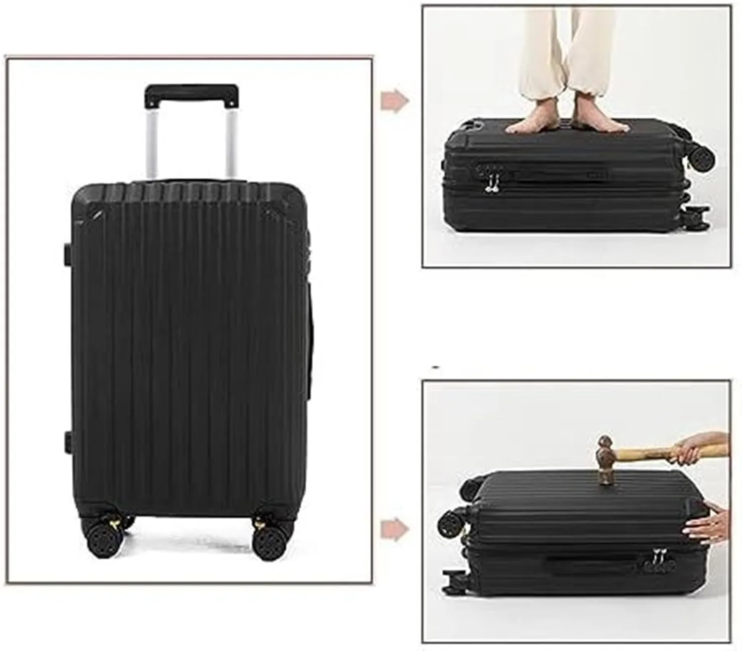 IRYZE Lightweight Suitcase Suitcase With Spinner Wheels Hardshell Lightweight Rolling For Business Travel Suitcase Carry on Luggage (Color : White, Size : 22in)