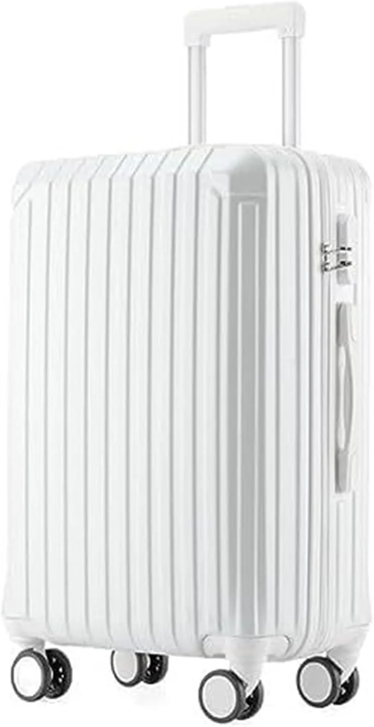 IRYZE Lightweight Suitcase Suitcase With Spinner Wheels Hardshell Lightweight Rolling For Business Travel Suitcase Carry on Luggage (Color : White, Size : 22in)
