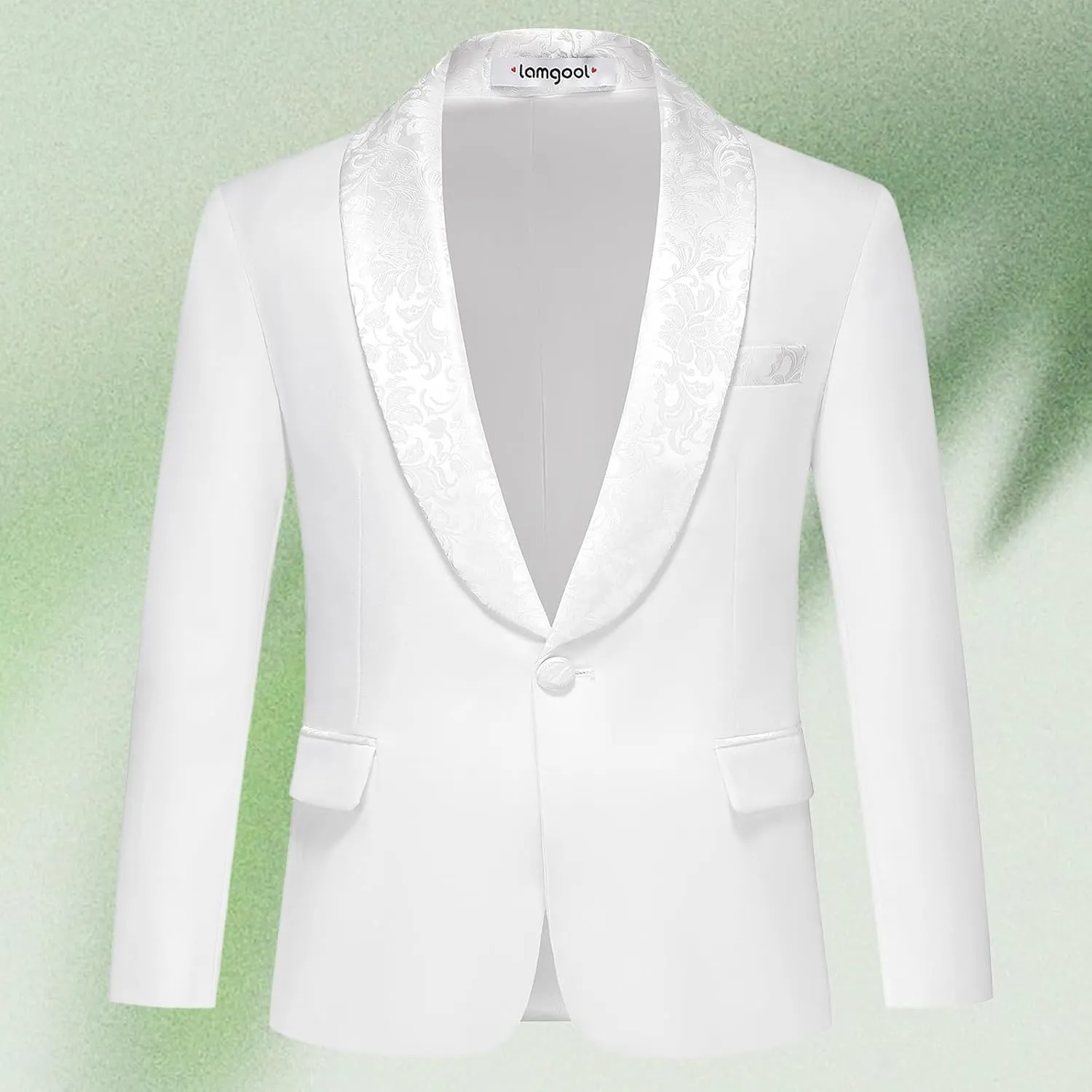 Lamgool Boys Suits Slim Fit Tuxedo Set 3 Pieces with Jacket Vest Pant for Kids Prom Wedding Formal Dresswear Outfit 4-16Y