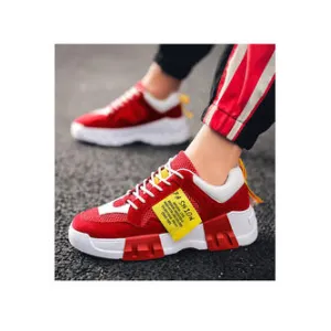 Men Flexible Flat Rubber Solid Pattern Superb Solid Pattern Lace Up Casual Sneaker Shoes - C14915KMMS