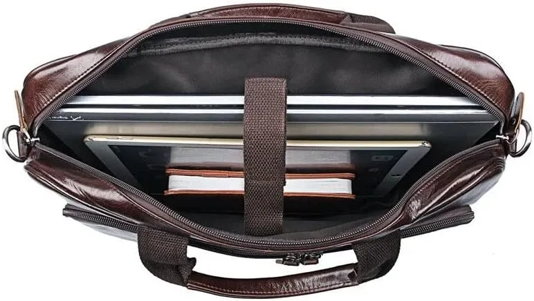 Men's Leather Handbag Men's Travel Messenger Shoulder Bag Men's Briefcase