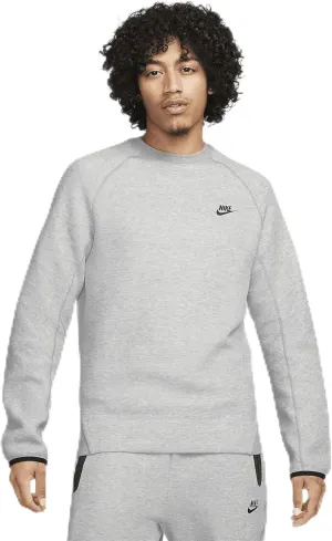 Nike Mens Tecg Fleece CREW SWEATSHIRT Mens FB7916-063 (DK GREY HEATHER/BLACK), Size XL