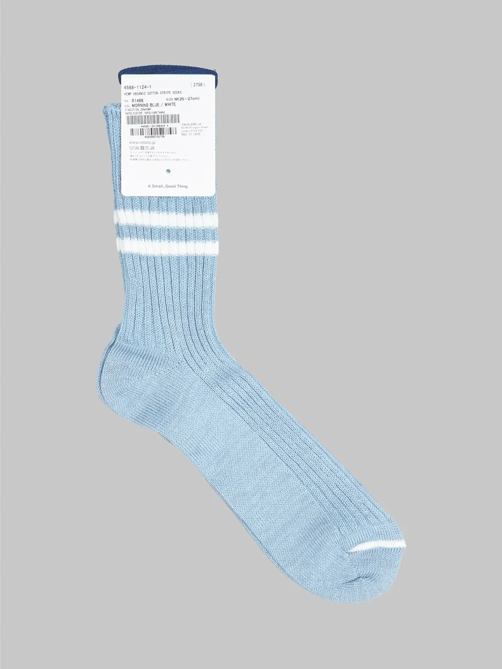 ROTOTO Hemp Organic Cotton Stripe Morning Blue/White