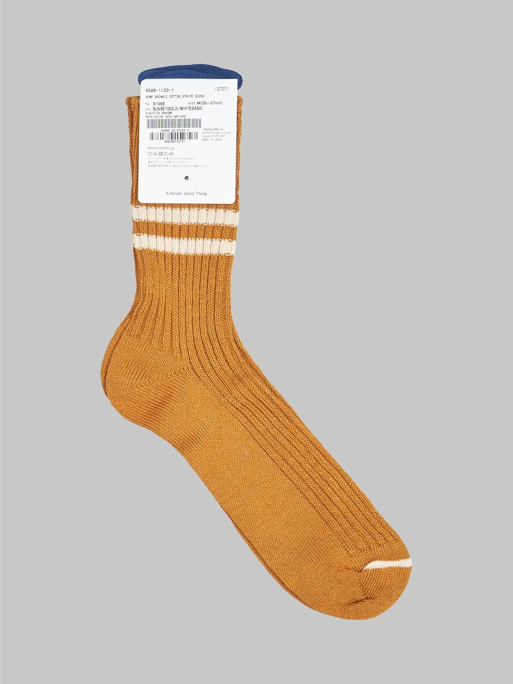 ROTOTO Hemp Organic Cotton Stripe Sunset Gold/White Sand