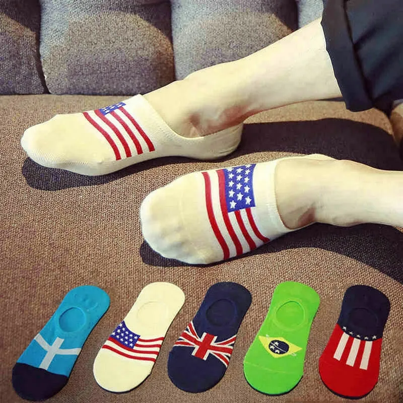 ROYALUCK 5-Pack Men's No Show Socks Silicone Non-Slip Summer Boat Socks