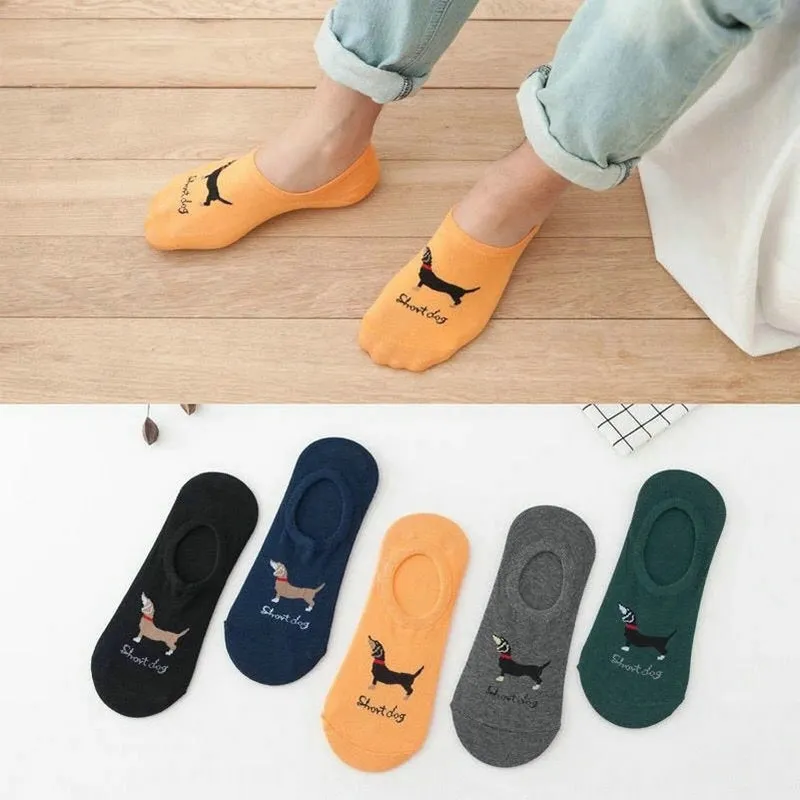 ROYALUCK 5-Pack Men's No Show Socks Silicone Non-Slip Summer Boat Socks