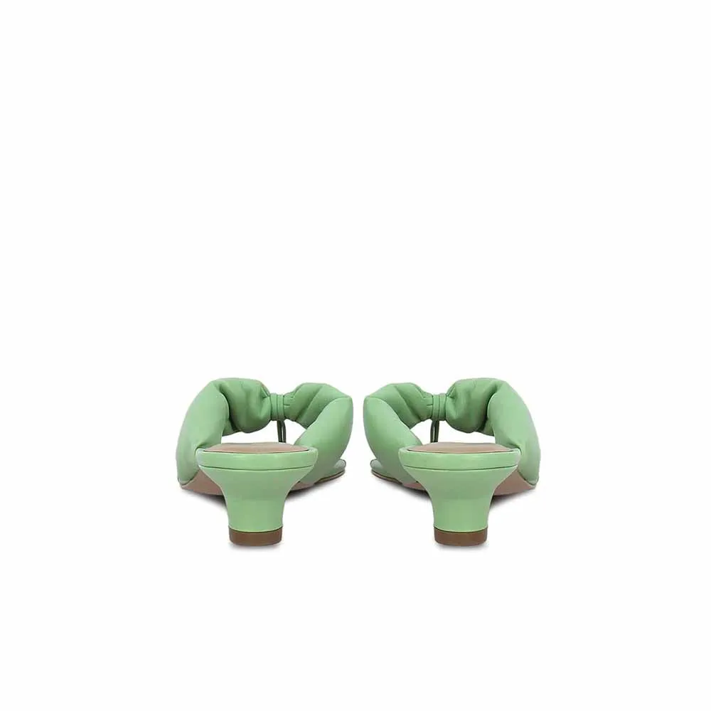 Saint G Mint Leather Handcrafted Kitten Heels