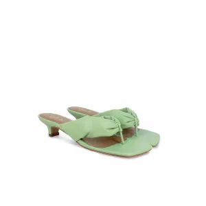 Saint G Mint Leather Handcrafted Kitten Heels