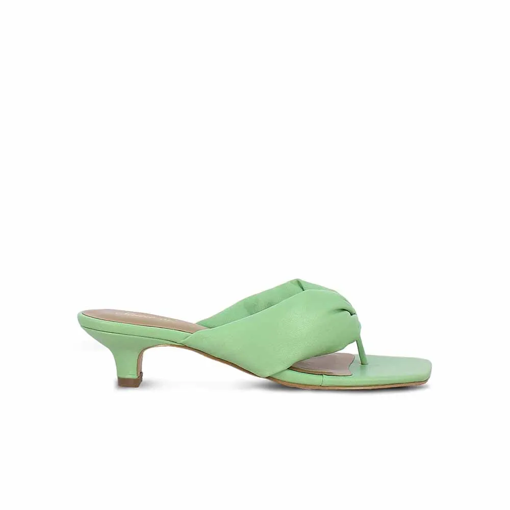Saint G Mint Leather Handcrafted Kitten Heels
