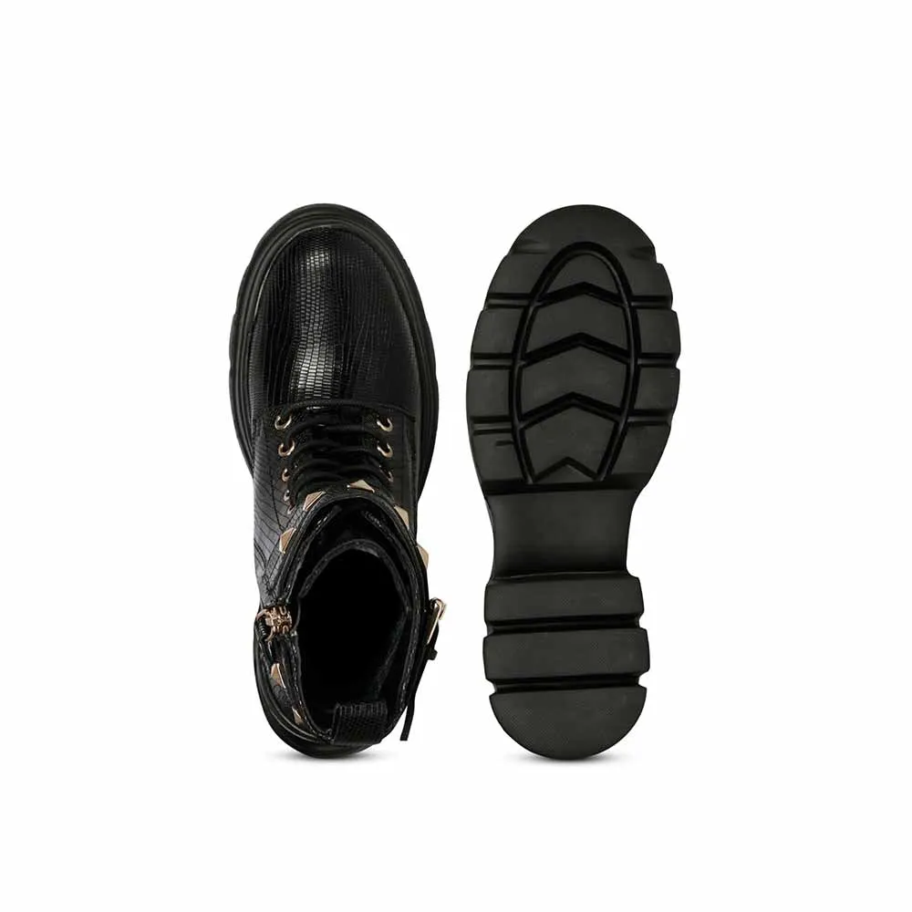 Saint G Textured Black Leather Boots