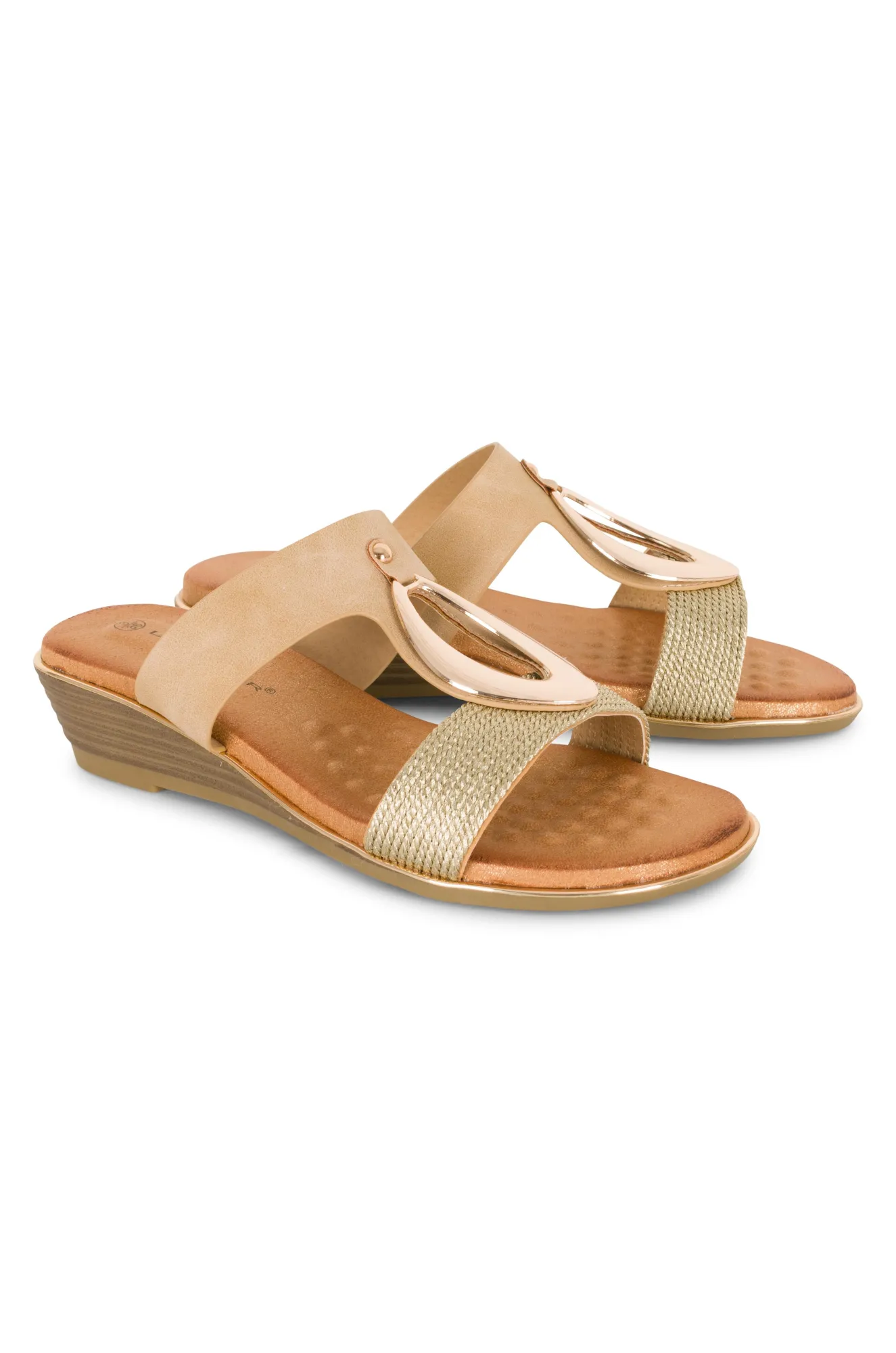 Slip on low wedge Lunar Sandal | BEIGE | PORTO AB