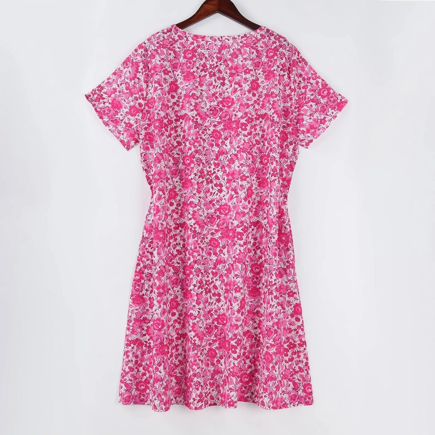 Spring Dresses for Women 2025 Trendy Graphic Printed Short Sleeve Scoop Neck Loose Bohomian Dress