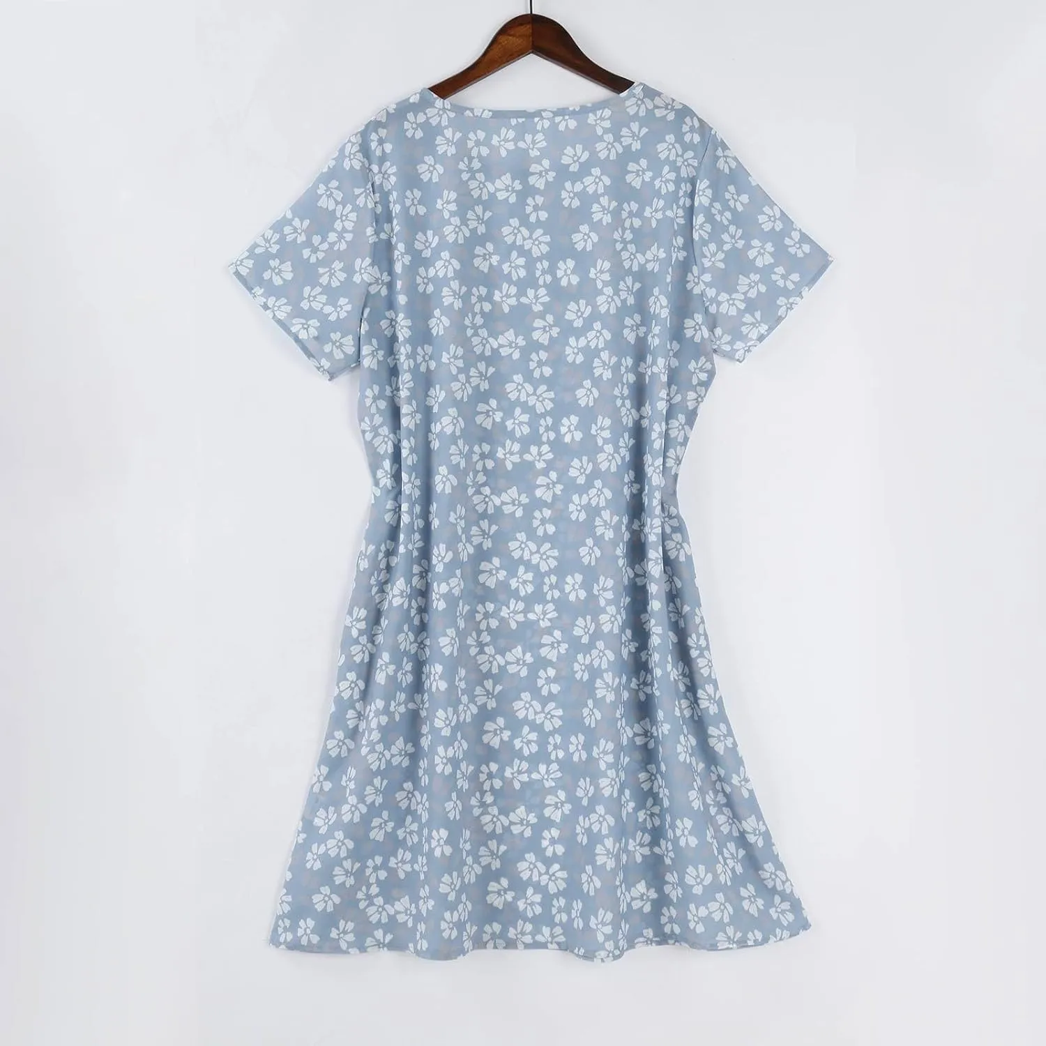 Spring Dresses for Women 2025 Trendy Graphic Printed Short Sleeve Scoop Neck Loose Bohomian Dress