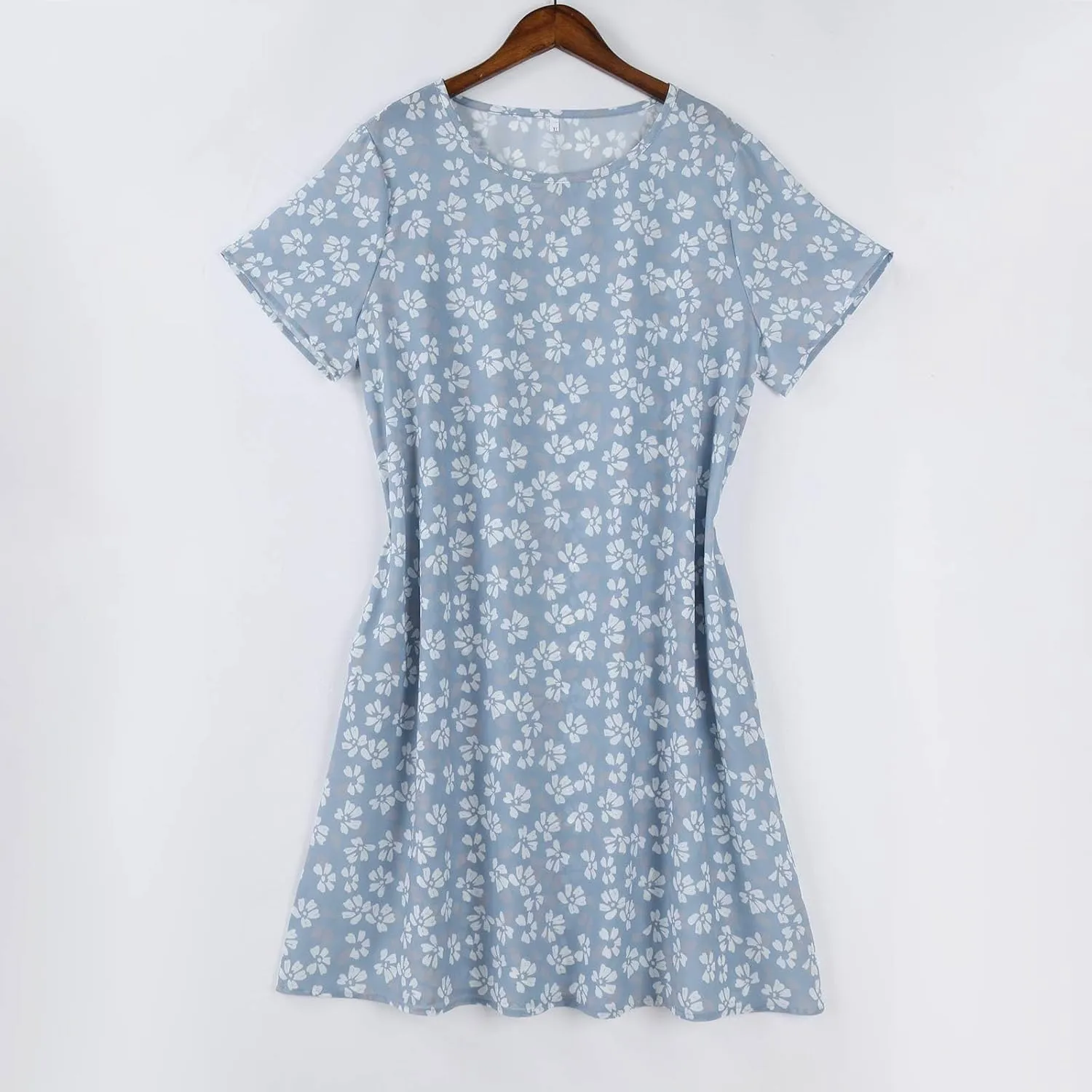 Spring Dresses for Women 2025 Trendy Graphic Printed Short Sleeve Scoop Neck Loose Bohomian Dress